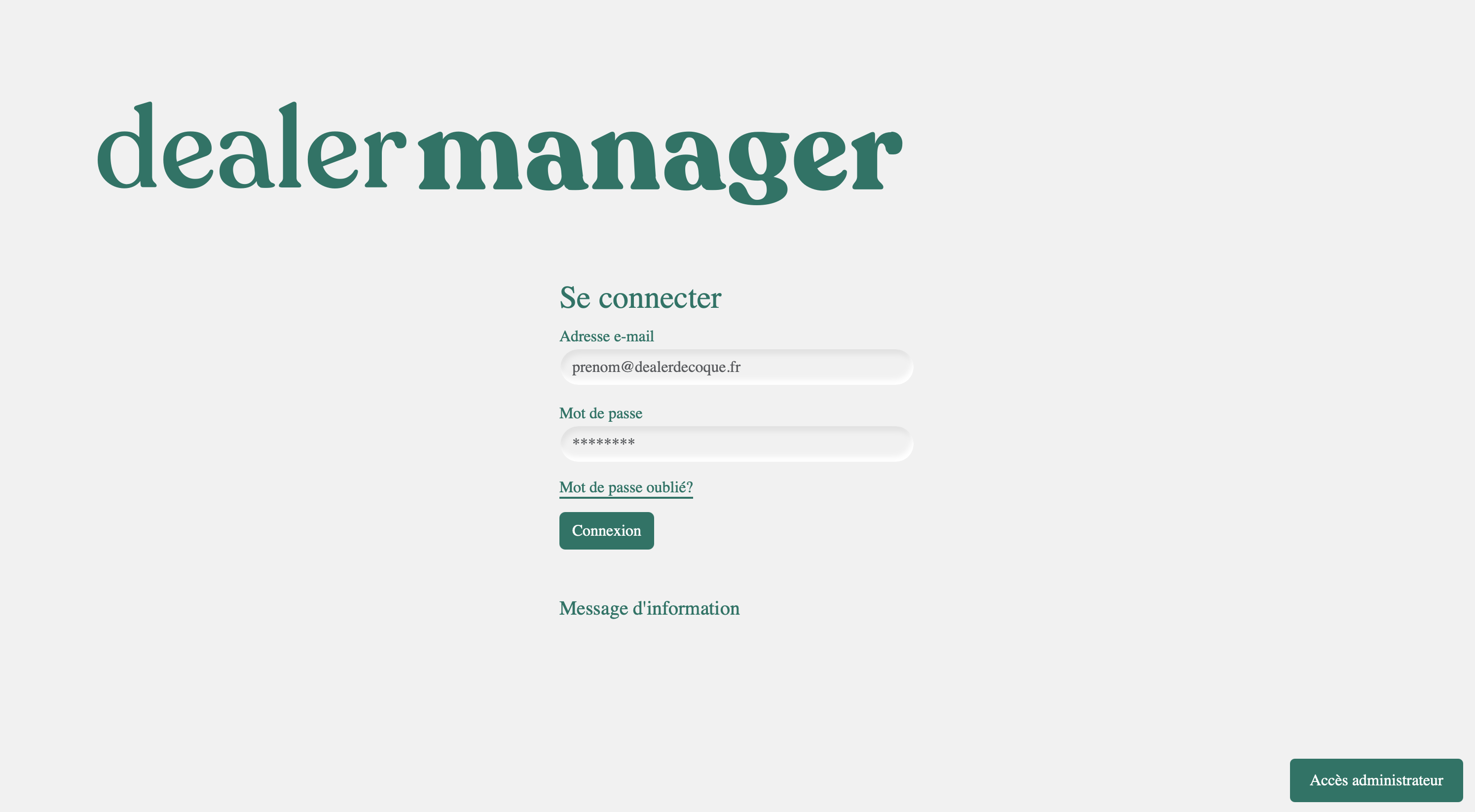 Dealer Manager - outil de gestion de production sur mesure